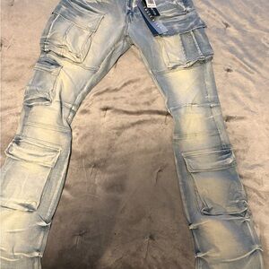 Men's Blue Cargo Jeans